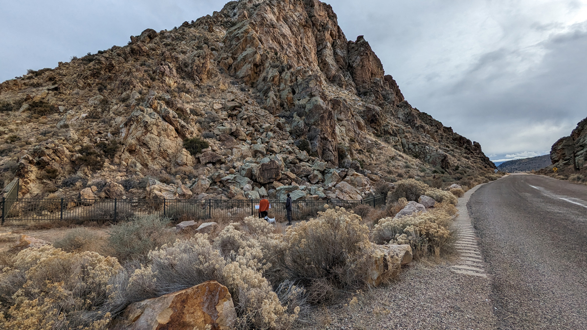 Parowan Gap petroglyph site in Utah.