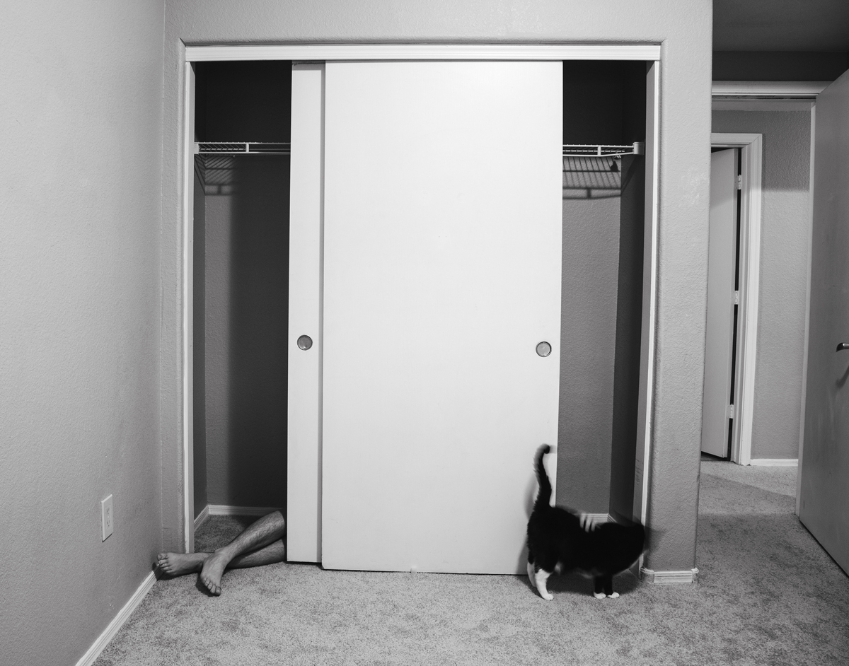 Contorted self-portrait of Phoenix-based artist Summer Raine Young.