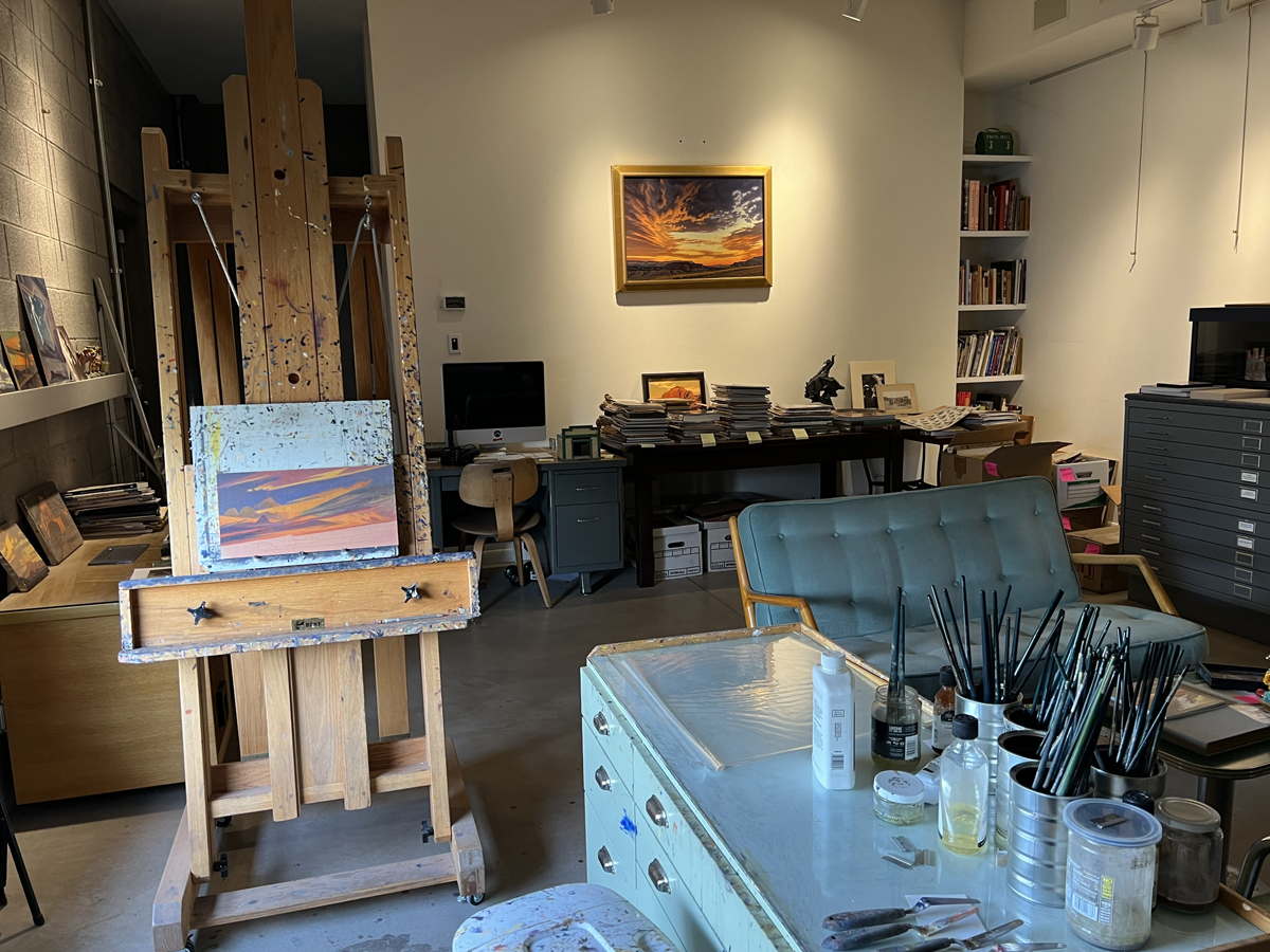 The studio of Arizona painter Ed Mell.