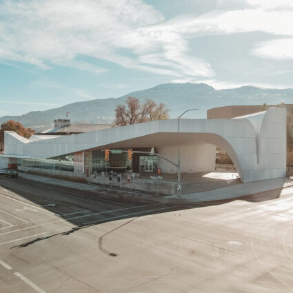 Aerial view of the Southern Utah Museum of Art in Cedar City, Utah.