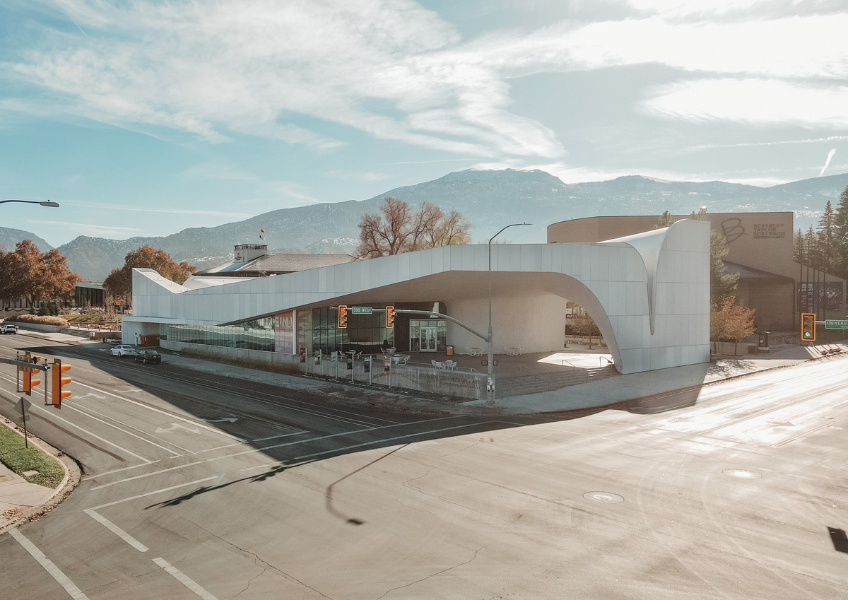 Aerial view of the Southern Utah Museum of Art in Cedar City, Utah.