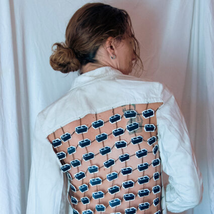 Sculptural shirt by Phoenix-based artists Summer Raine Young and Steph Dunlap.