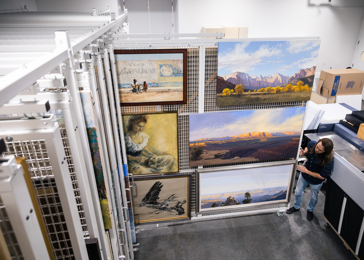 Collection storage at Southern Utah Museum of Art, Cedar City.
