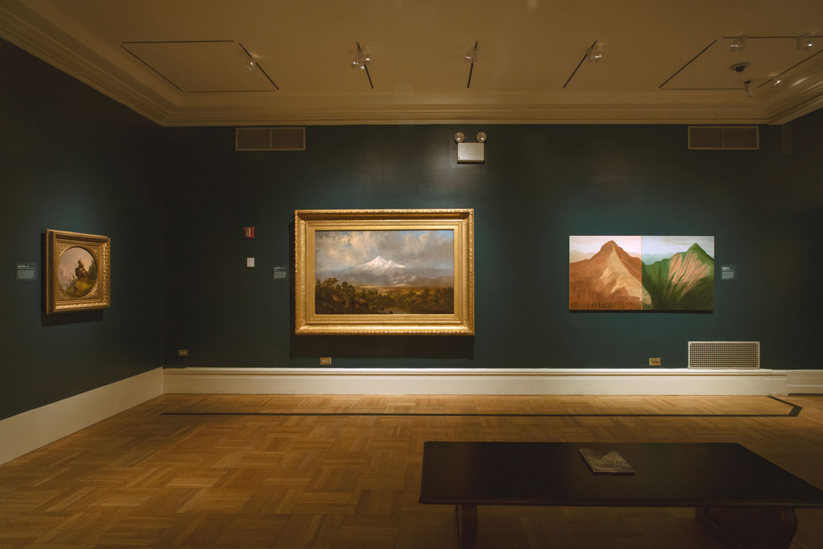 Installation view of Kay WalkingStick / Hudson River School at the New York Historical. The exhibition subsequently traveled to Phoenix, Arizona.