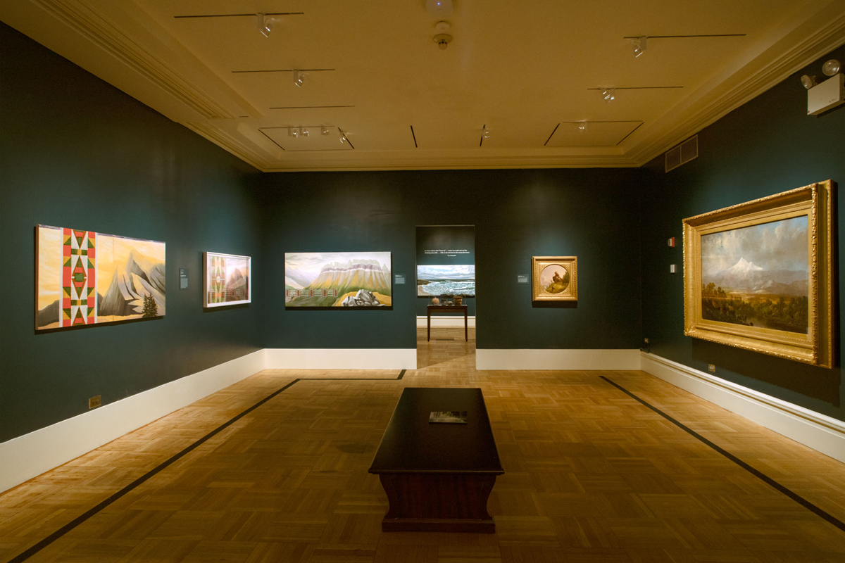Installation view of Kay WalkingStick / Hudson River School at the New York Historical. The exhibition subsequently traveled to Phoenix, Arizona.