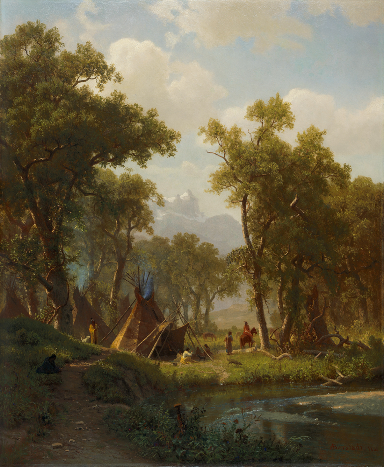 Painting by Albert Bierstadt of the Hudson River School, on view at Heard Museum in Phoenix, Arizona.