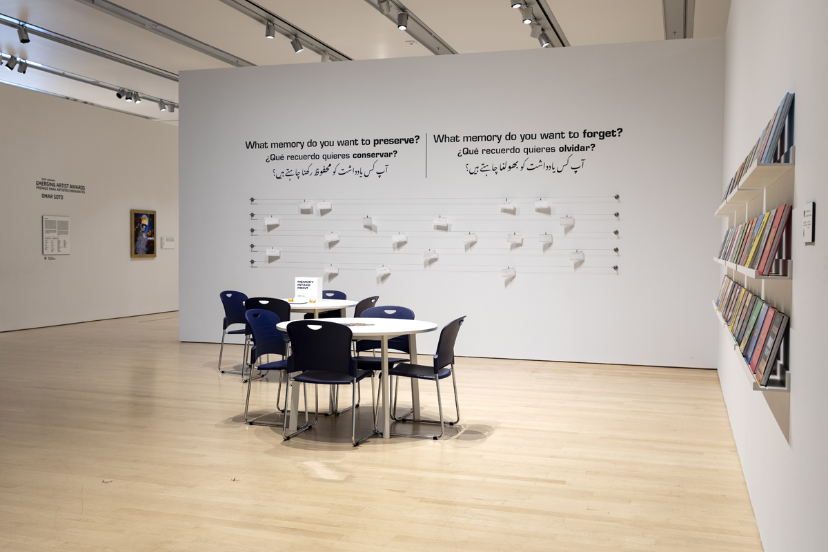 Installation view of an installation by Safwat Saleem curated by Christian Ramírez at Phoenix art museum.