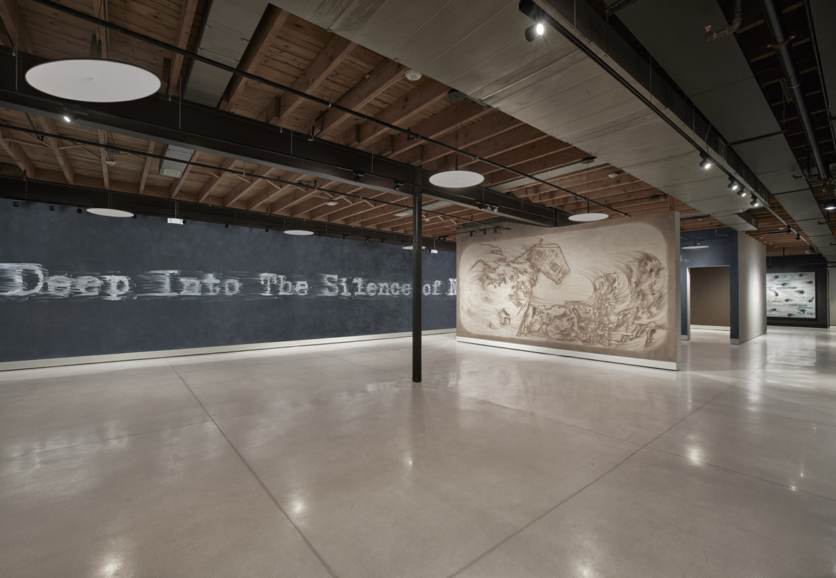 Installation view Rush at Cookie Factory in Denver, an immersive installation.