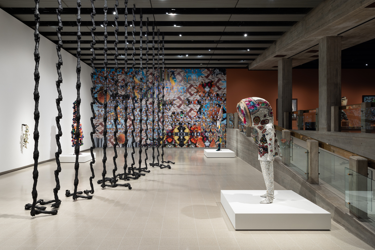 Installation view of In the Black Fantastic, curated by Ekow Eshun at Hayward Gallery, London.