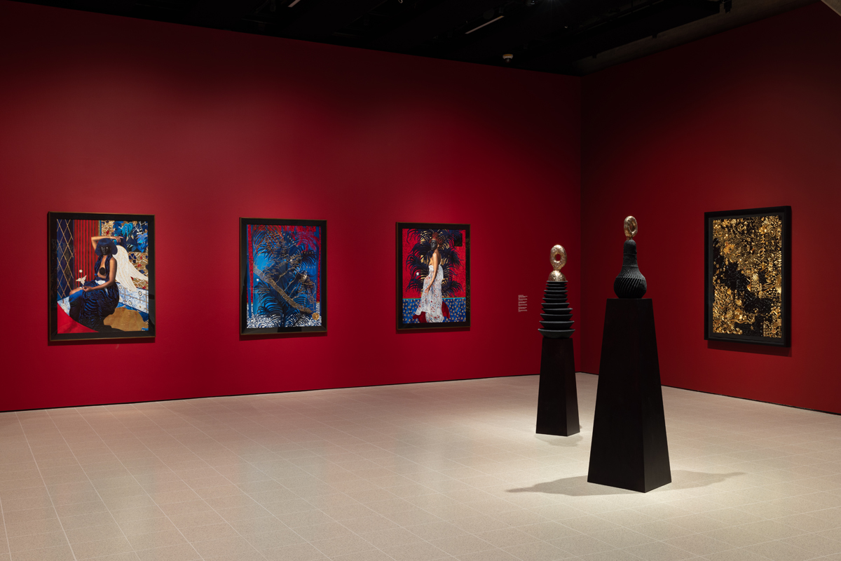 Installation view of In the Black Fantastic at Hayward Gallery, London.