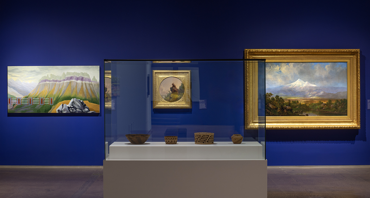 Installation view of Kay WalkingStick / Hudson River School exhibition at Heard Museum, Phoenix.