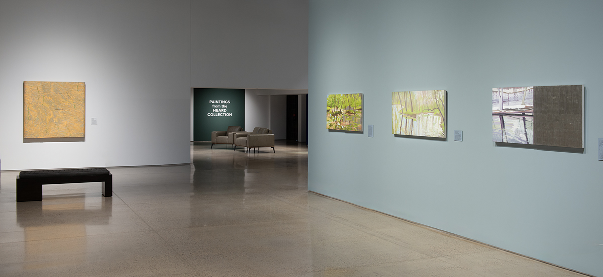 Installation view of Kay WalkingStick / Hudson River School exhibition at Heard Museum, Phoenix.