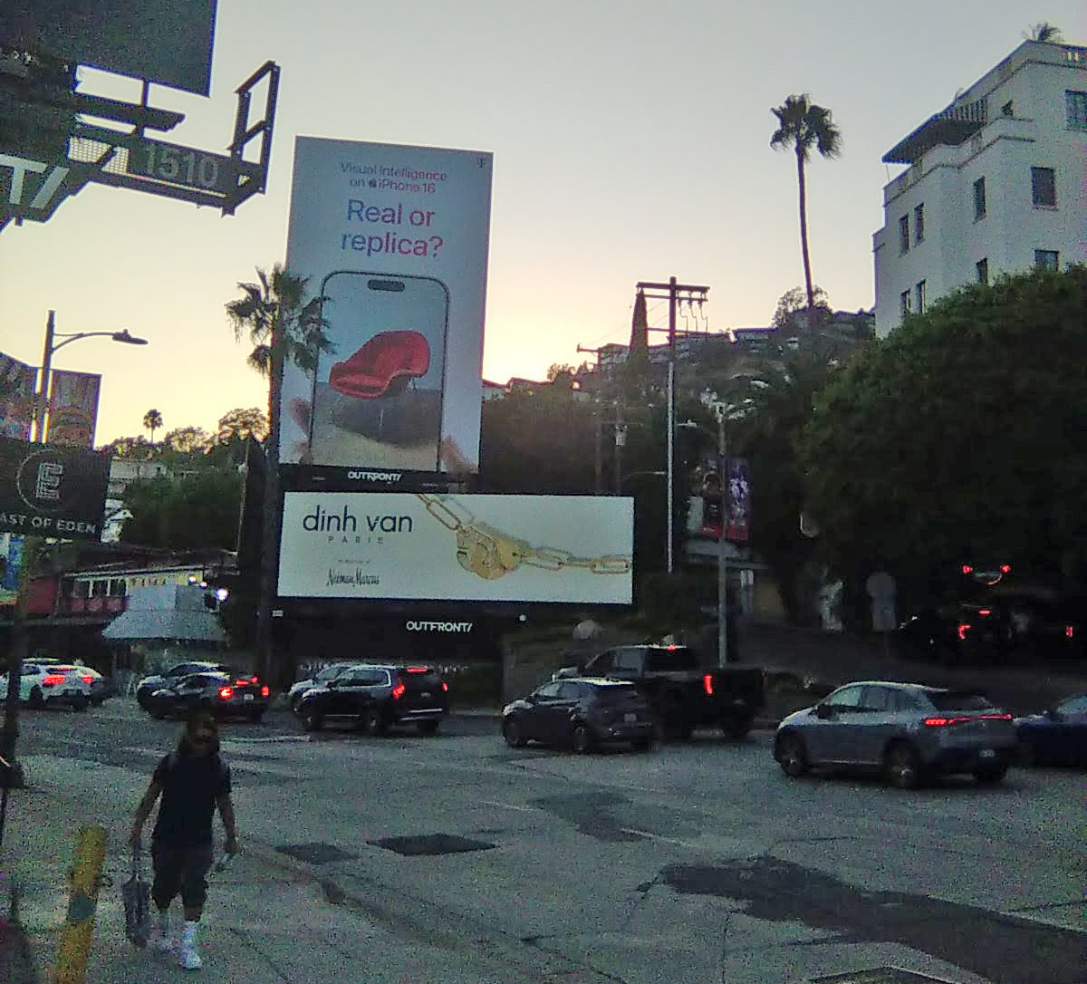 Real or Replica? billboard on Sunset Boulevard