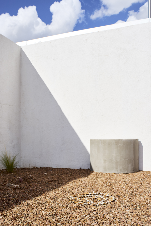 Installation view of Los Encuentros exhibition at Ballroom Marfa, featuring art by Justin Favela.