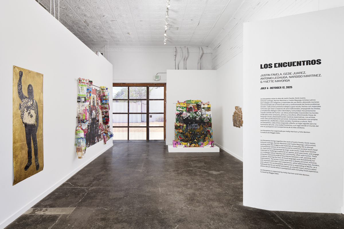 Installation view of Los Encuentros exhibition at Ballroom Marfa, featuring works by Narsiso Martinez.