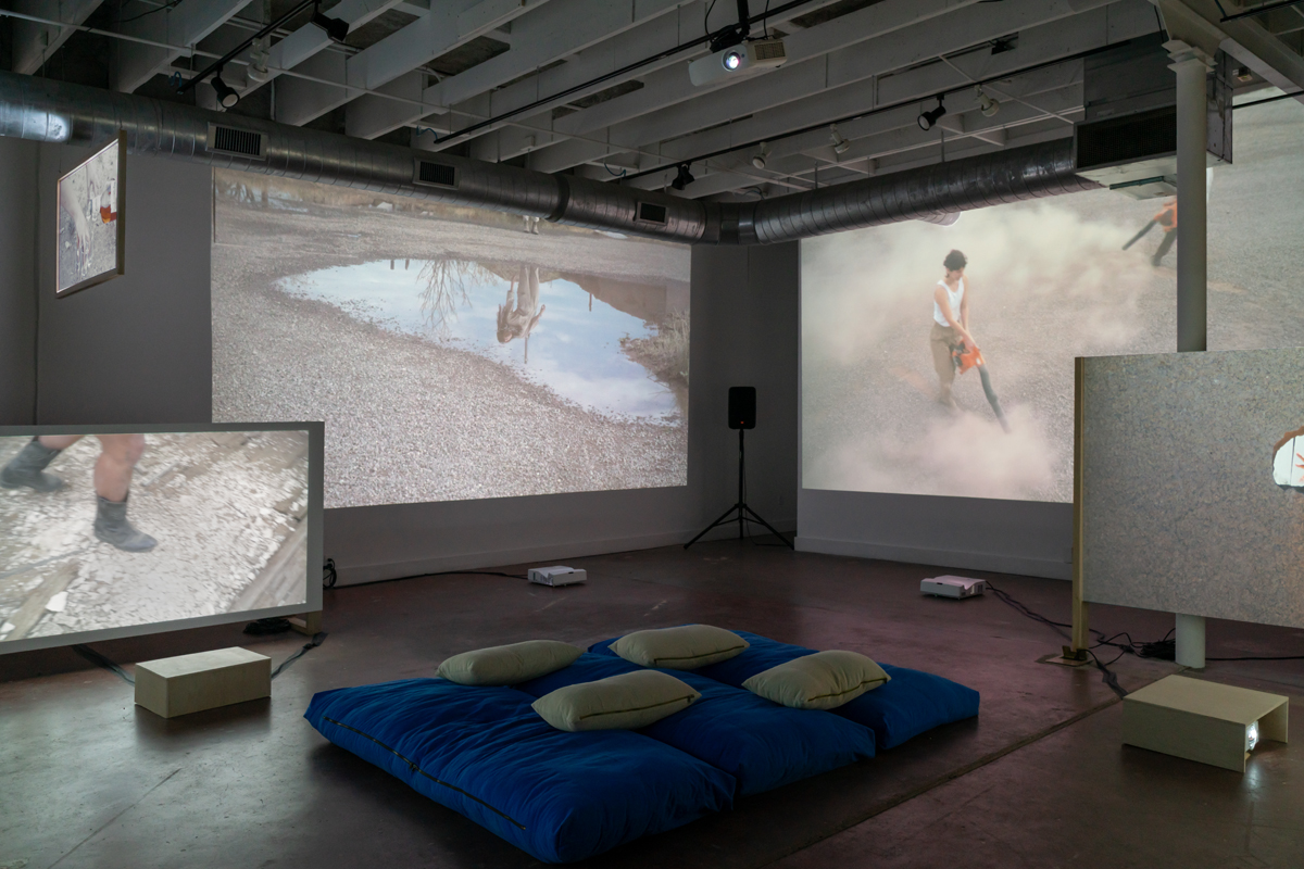Installation view of an exhibition by Hannah Spector in Austin.
