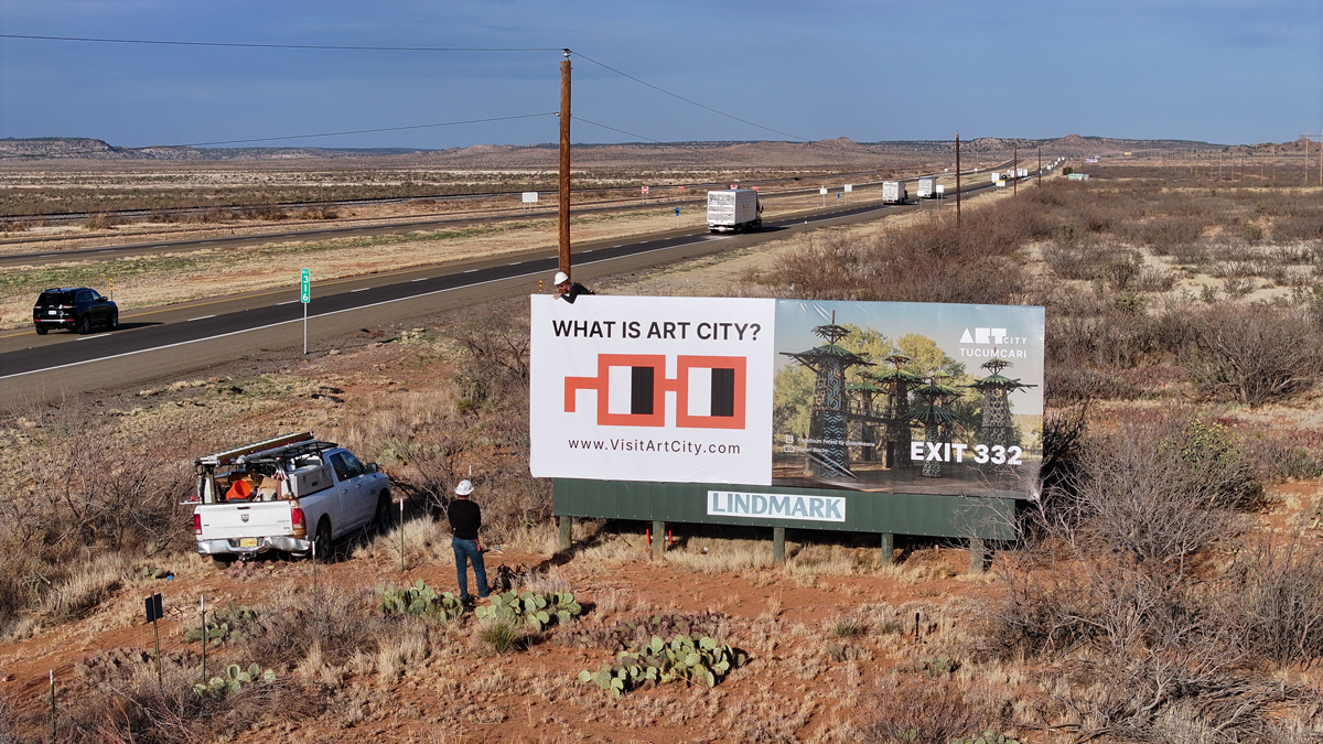 Billboard for Art City in Tucumcari, New Mexico.