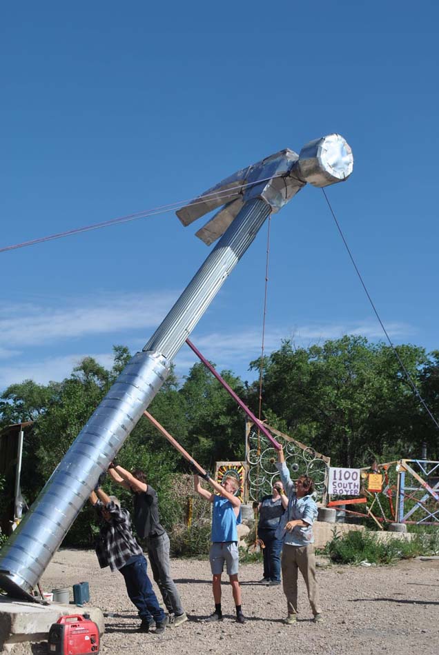 Hammer sculpture at the Concrete Coyote Park