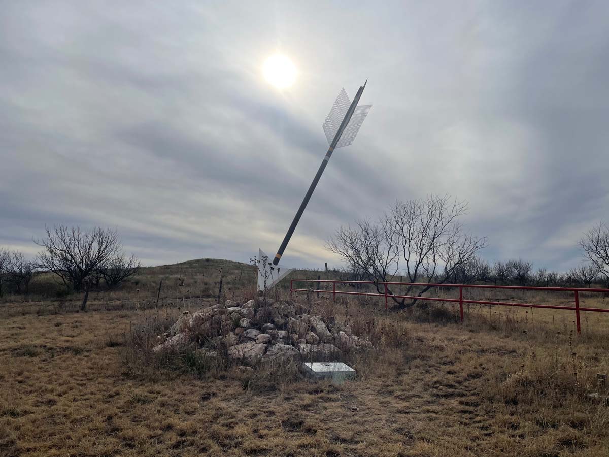 Quanah Parker Trail arrow at Wildcat Bluff Nature Center, Amarillo, TX