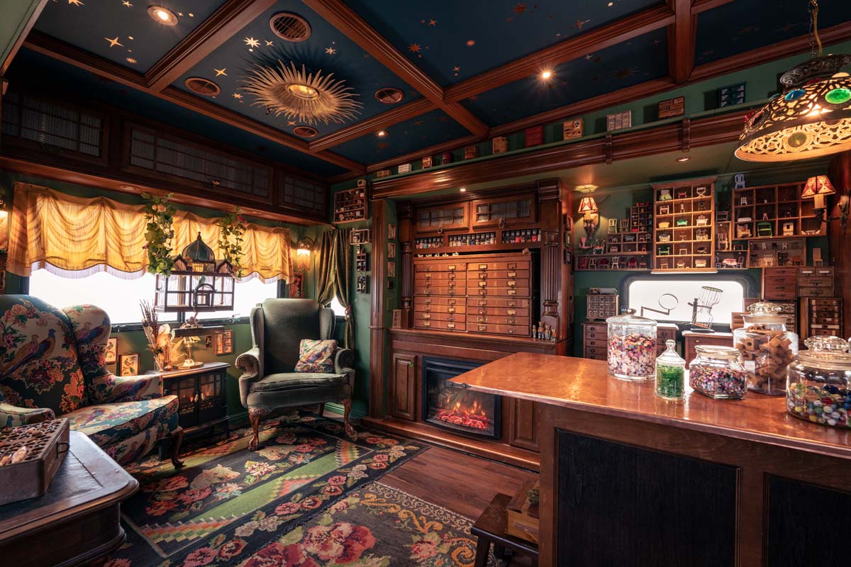 Inside the Office of Collecting and Design mobile trailer.