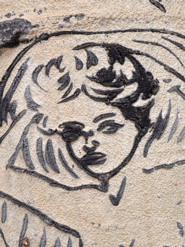 Detail of aspen carving by Pacomio Chacon.