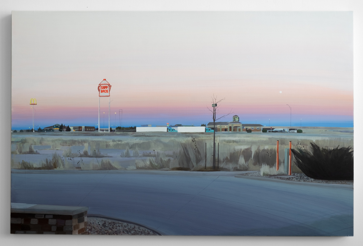 Painting by Madeline Rupard of a Nebraska roadway.