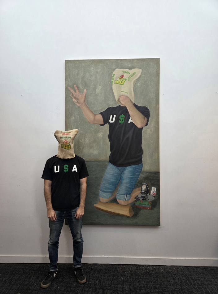 Portrait of artist Vicente Telles, who comments on international biennial artists costs.