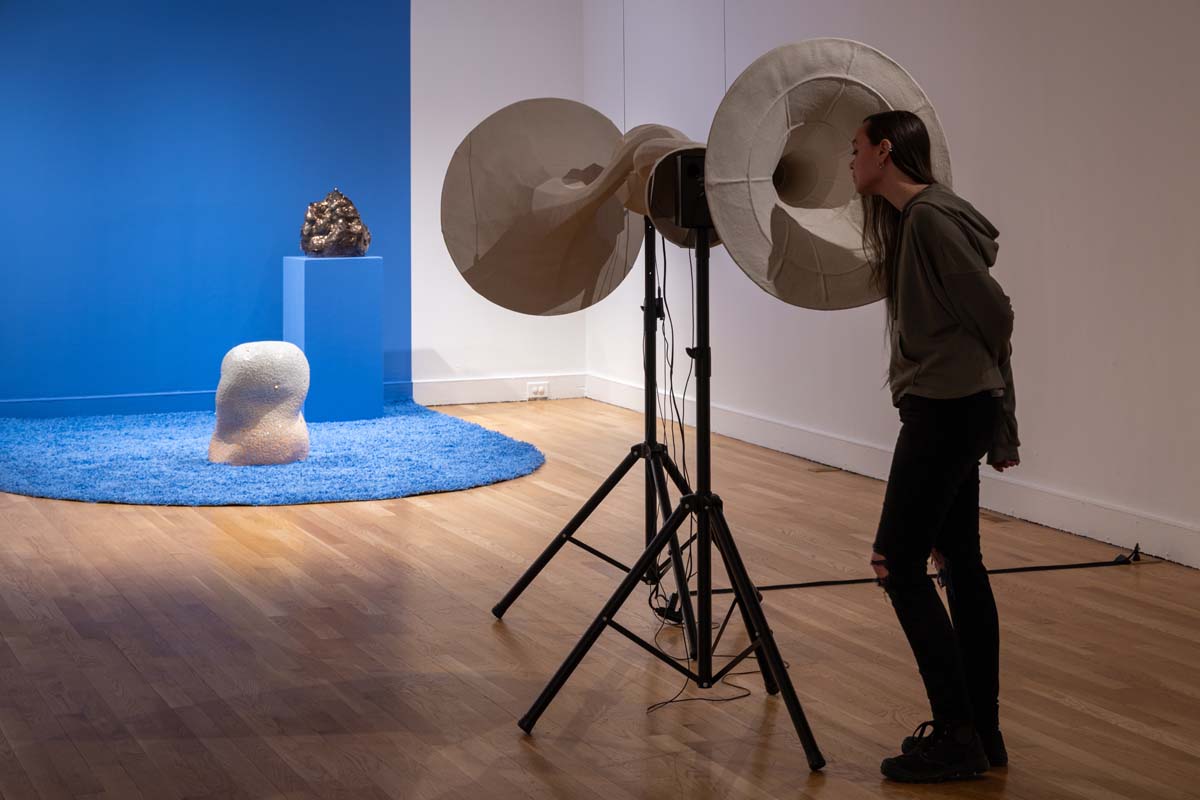  Installation view of works by Linda Nguyen Lopez, Thorne Collaborative in Yes &... at Boulder Museum of Contemporary Art, 2026.