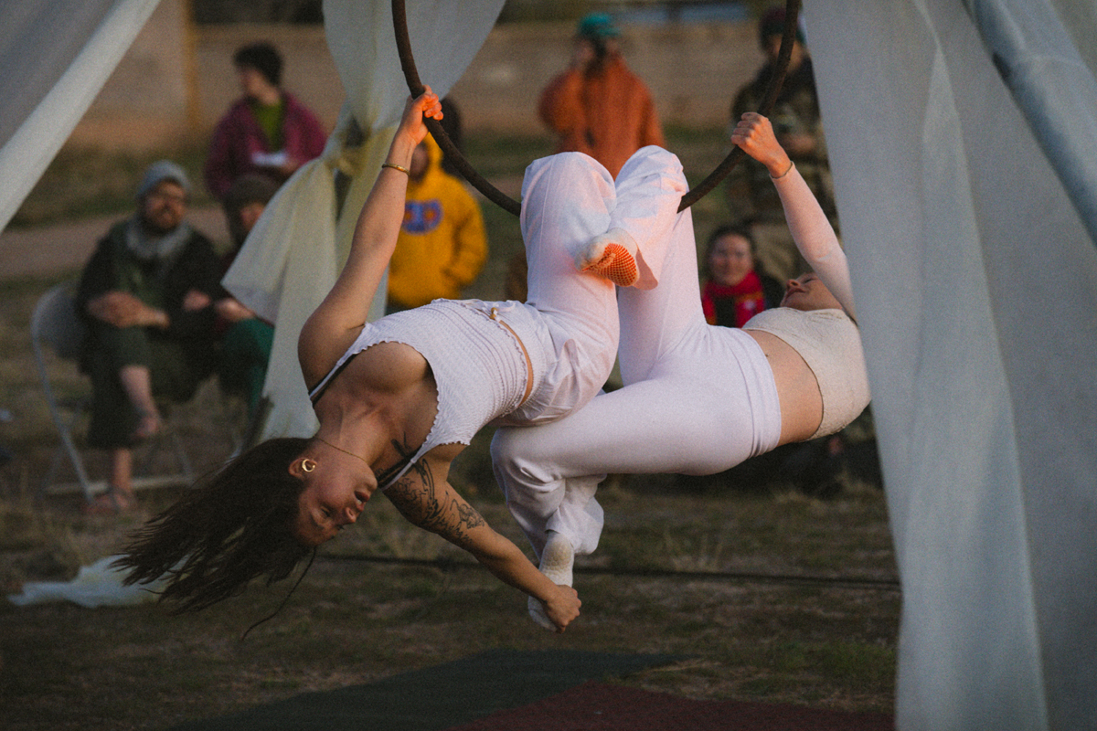Aerial dancers perform at Stoopfest, a new performing arts festival in Moab, Utah.