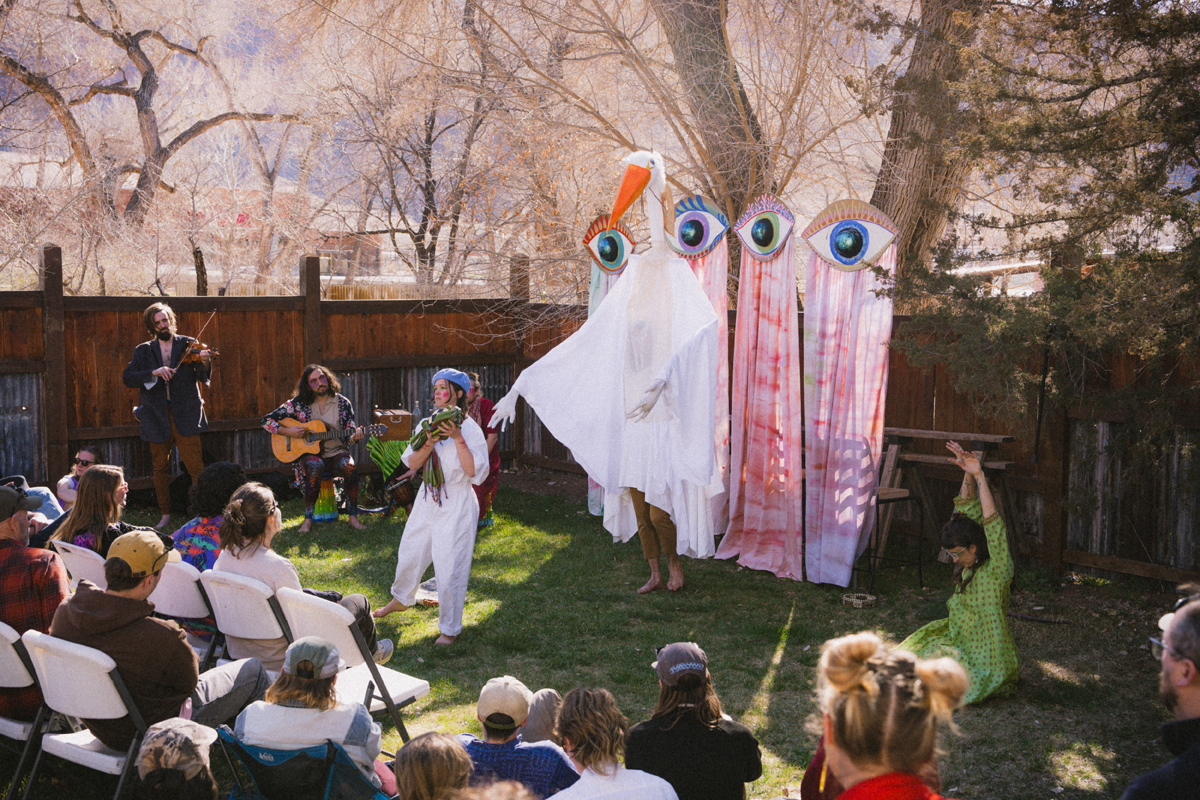 Scene from Stoopfest performance art festival by Ephemeral Collective.