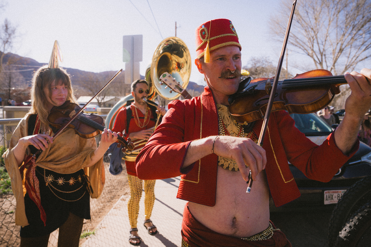 Marching band at a performing arts festival in Moab, Utah.