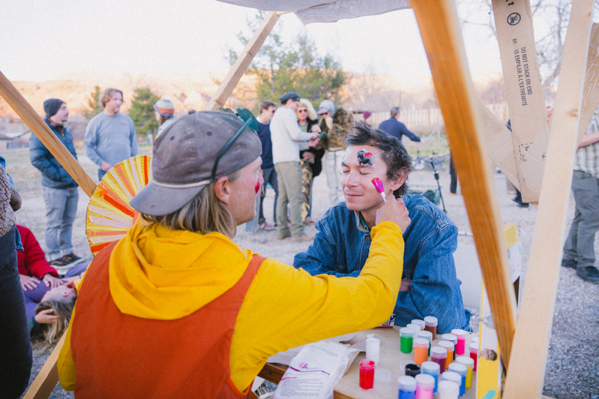 Face painting at Stoopfest, Ephemeral Collective's roving performing arts fest in Moab, Utah.
