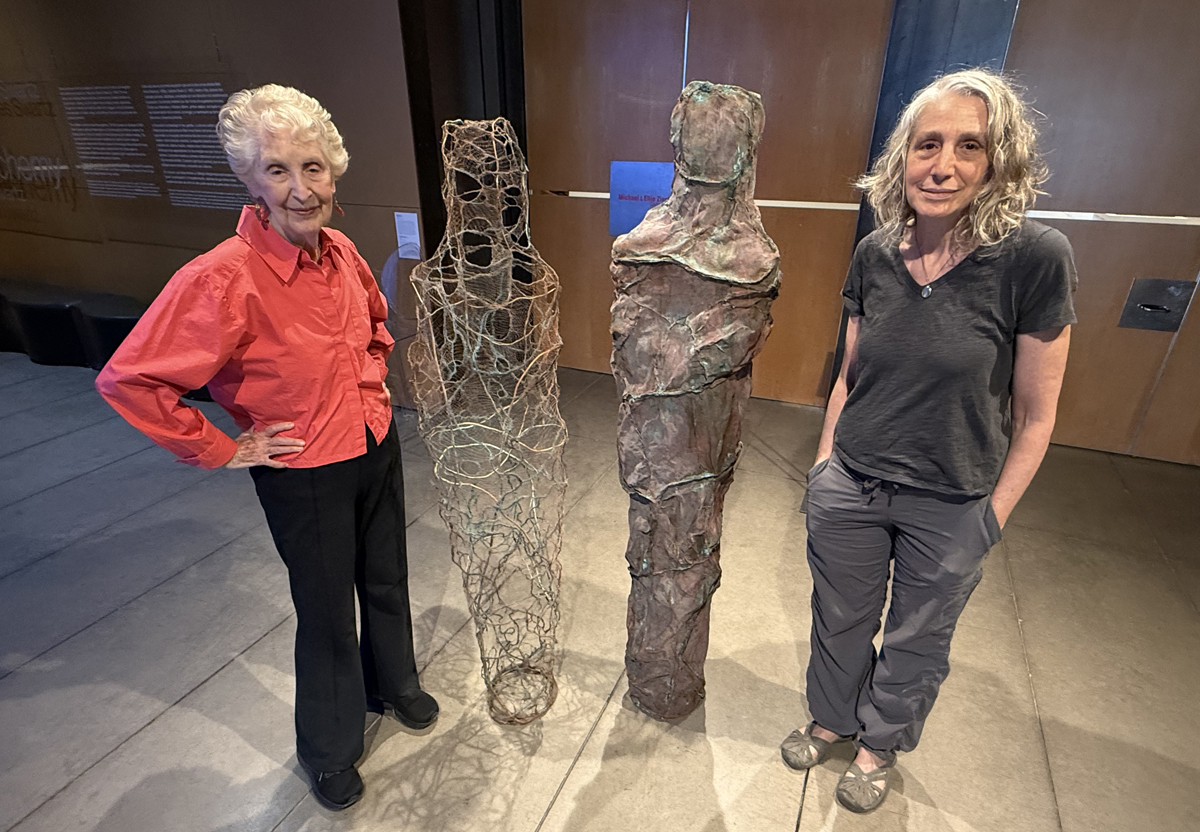 Portrait of mother and daughter artist duo Beth Ames Swartz and Julianne Swartz in their join show Tender Alchemy at Scottsdale Museum of Contemporary Art.