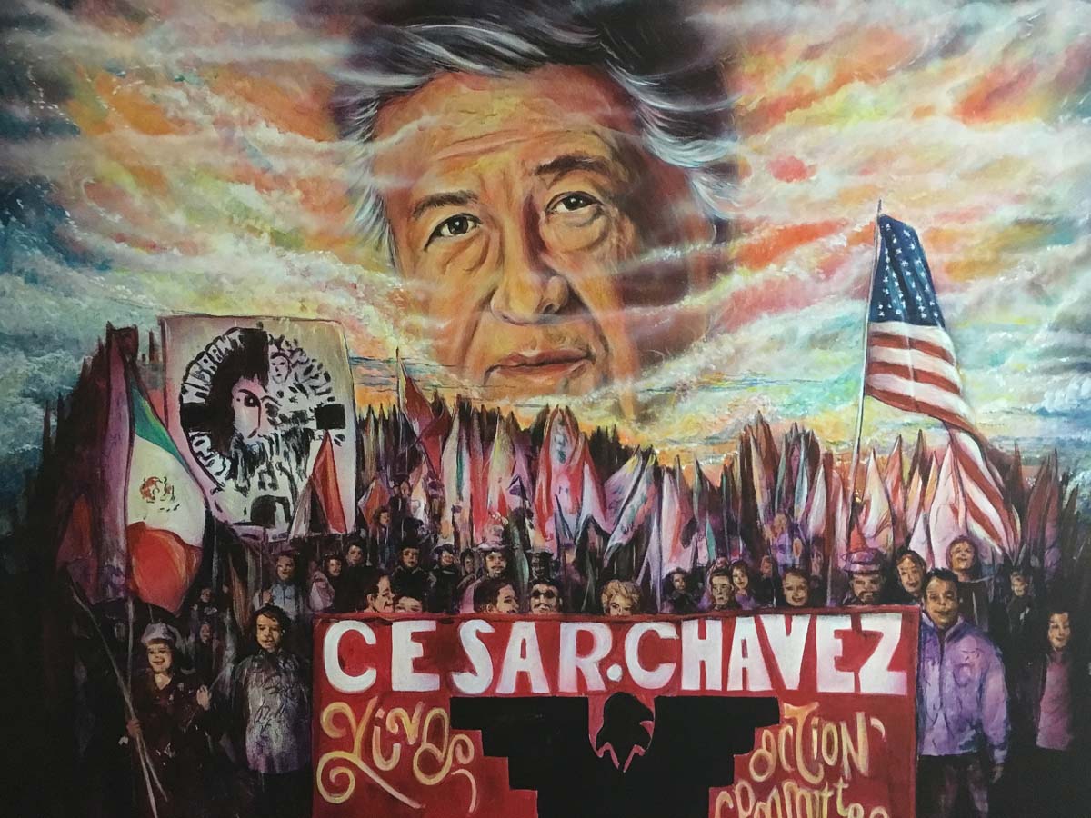 Painting of Cesar Chavez by Roman P. Reyes