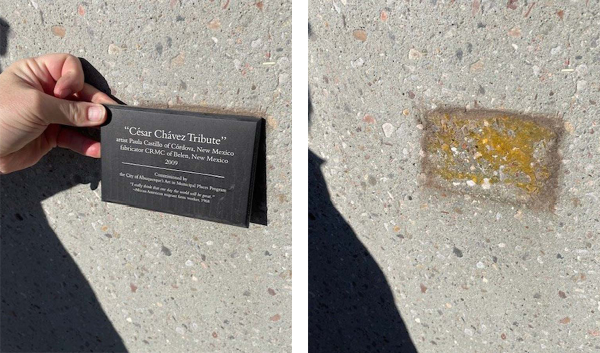 Removal of original title panel for Paula Castillo's artwork