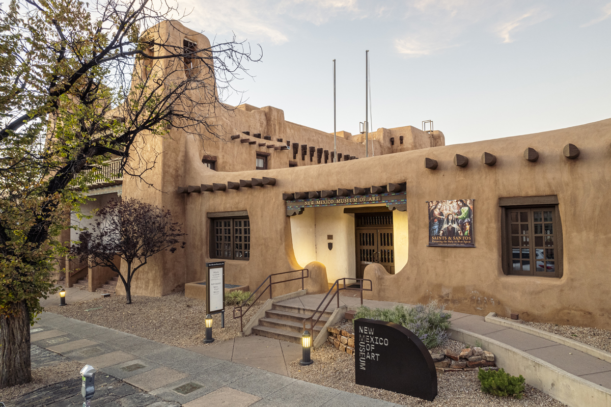 Exterior view of the New Mexico Museum of Art in Santa Fe.