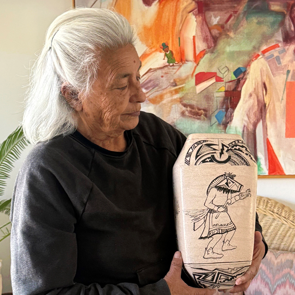 Portrait of Santa Clara Pueblo ceramicist Jody Folwell.