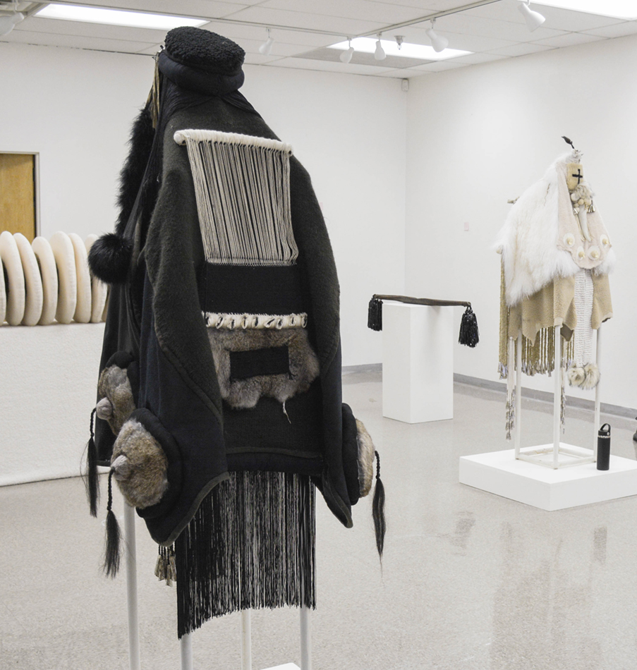 Works by Eric Paul Riege (Diné), installation view, Ingham-Chapman Gallery, UNM-Gallup.