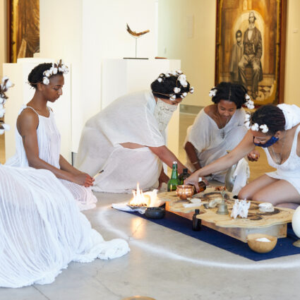 Nikesha Breeze performs at Zane Bennett Contemporary Art.