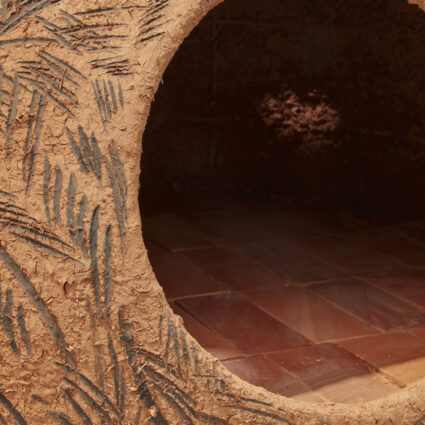 Artwork by Gabriel Chaile, who is featured in Unearthing Futures at Harwood Museum.