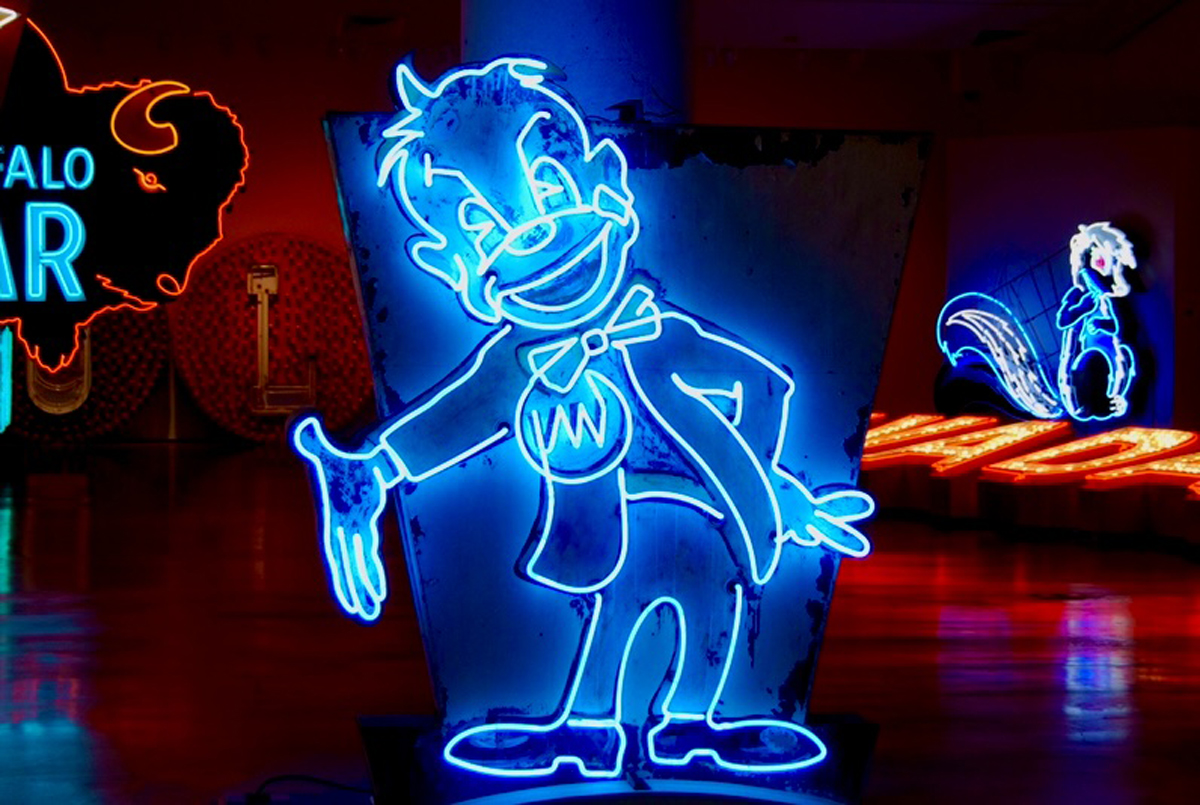 Neon sign of a maître d’, on view at a new neon museum in Reno, Nevada. 