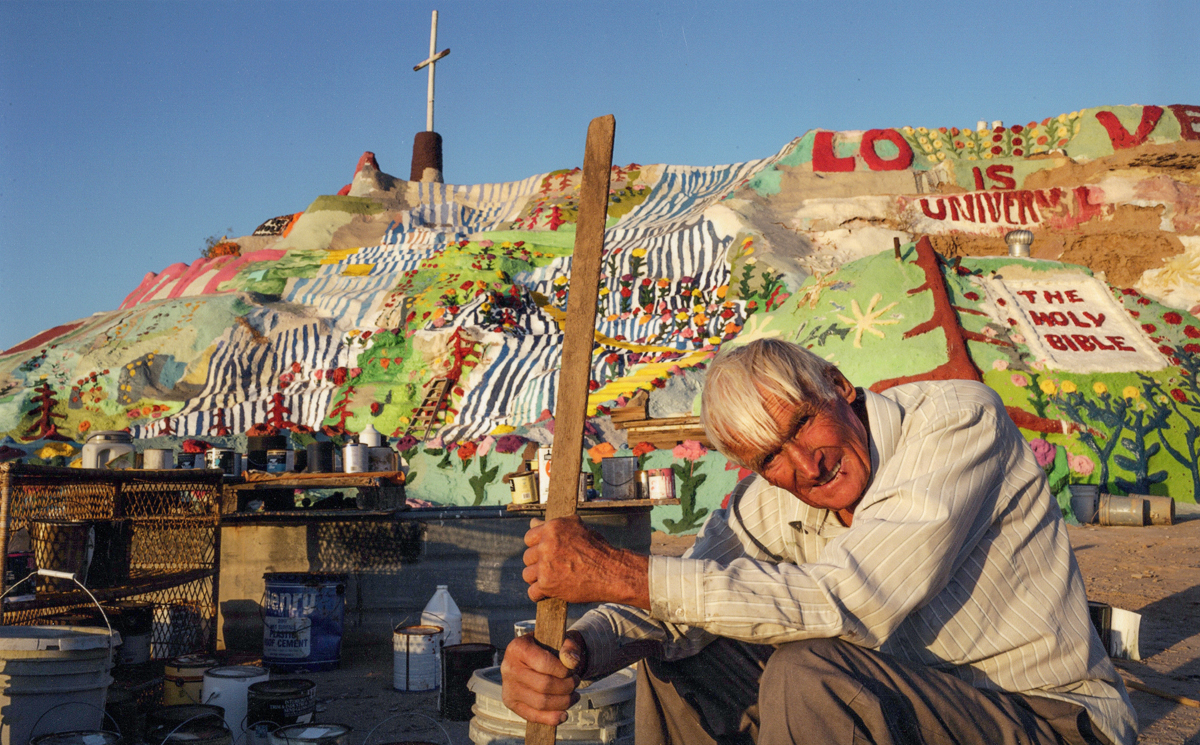 Portrait of artist Leonard Knight, who created Salvation Mountain in inland California.