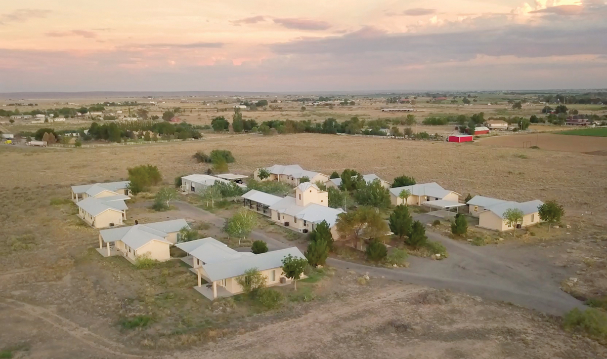 Aerial view of the campus of the Roswell Artist-in-Residence program.