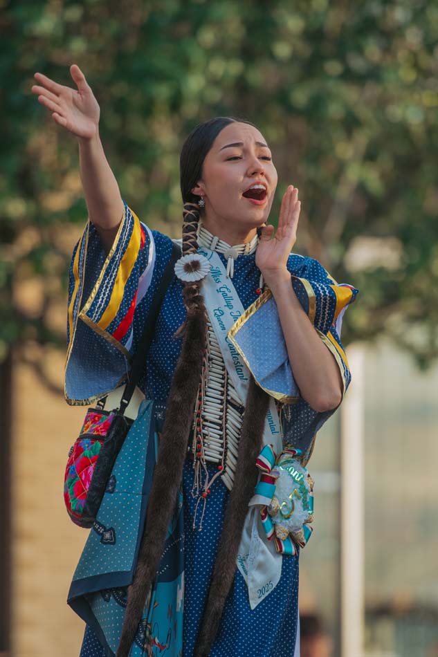 Tewakeda Martin (Diné), winner of the 2025-26 Miss Gallup Inter-Tribal Indian Ceremonial contest.