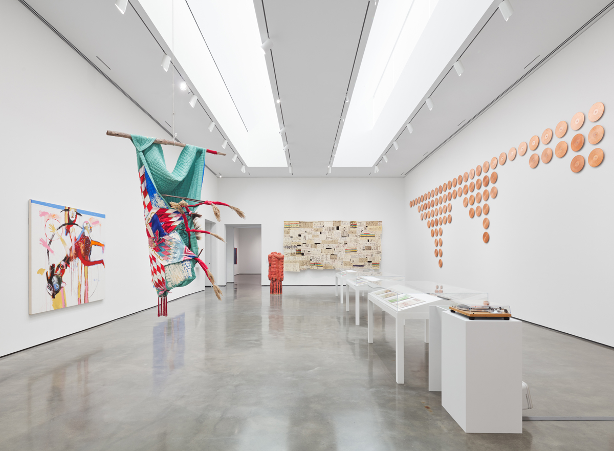 Installation view of Bard College's version of Indian Theater: Native Performance, Art, and Self-Determination since 1969, curated by Candice Hopkins.
