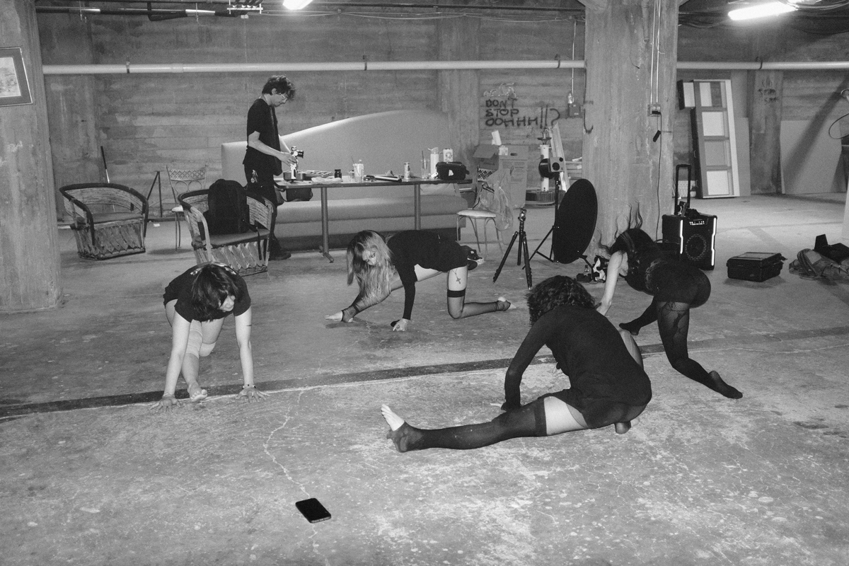 Dancers from the interdisciplinary borderlands collective Exit.