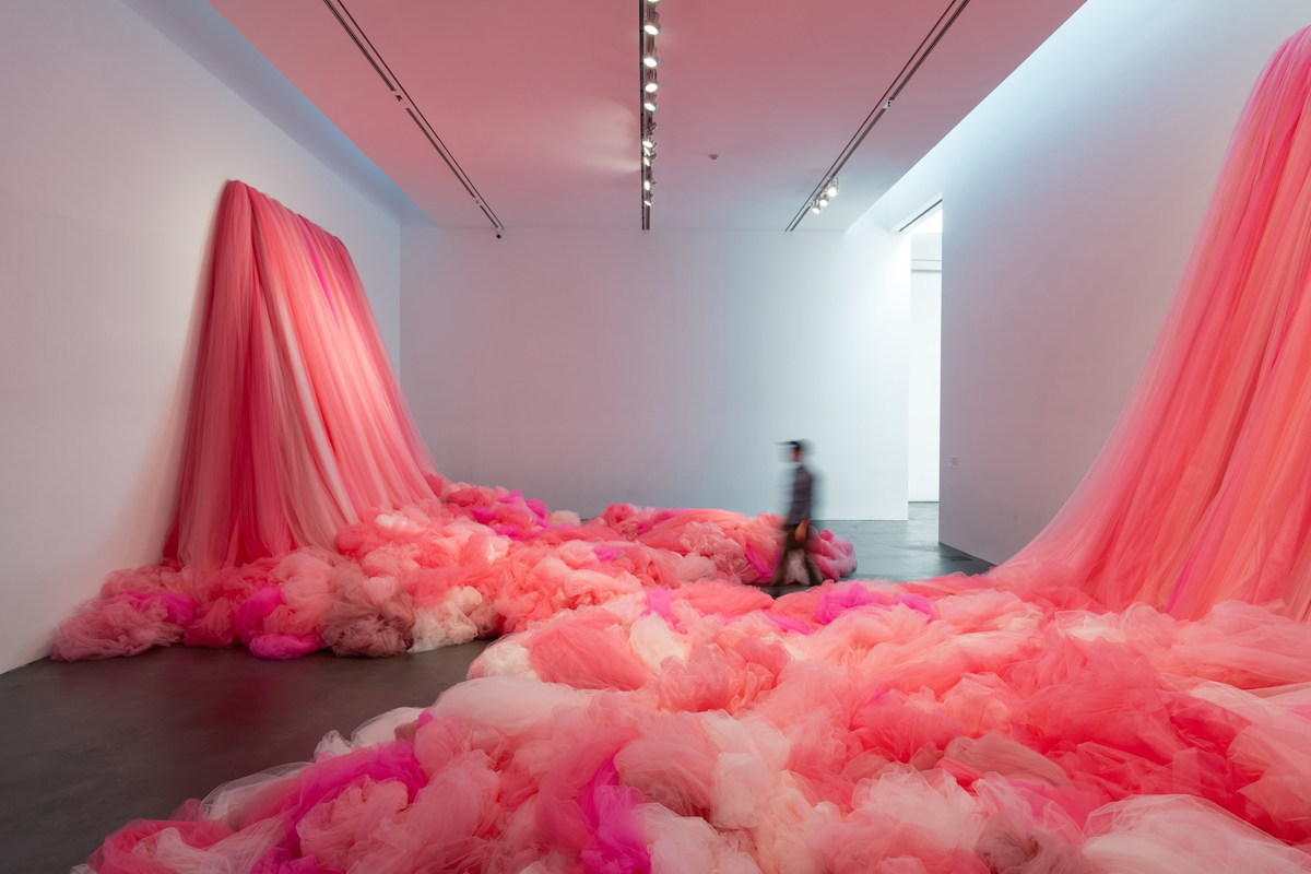 Ana María Hernando's immersive tulle installation at MCA Denver.