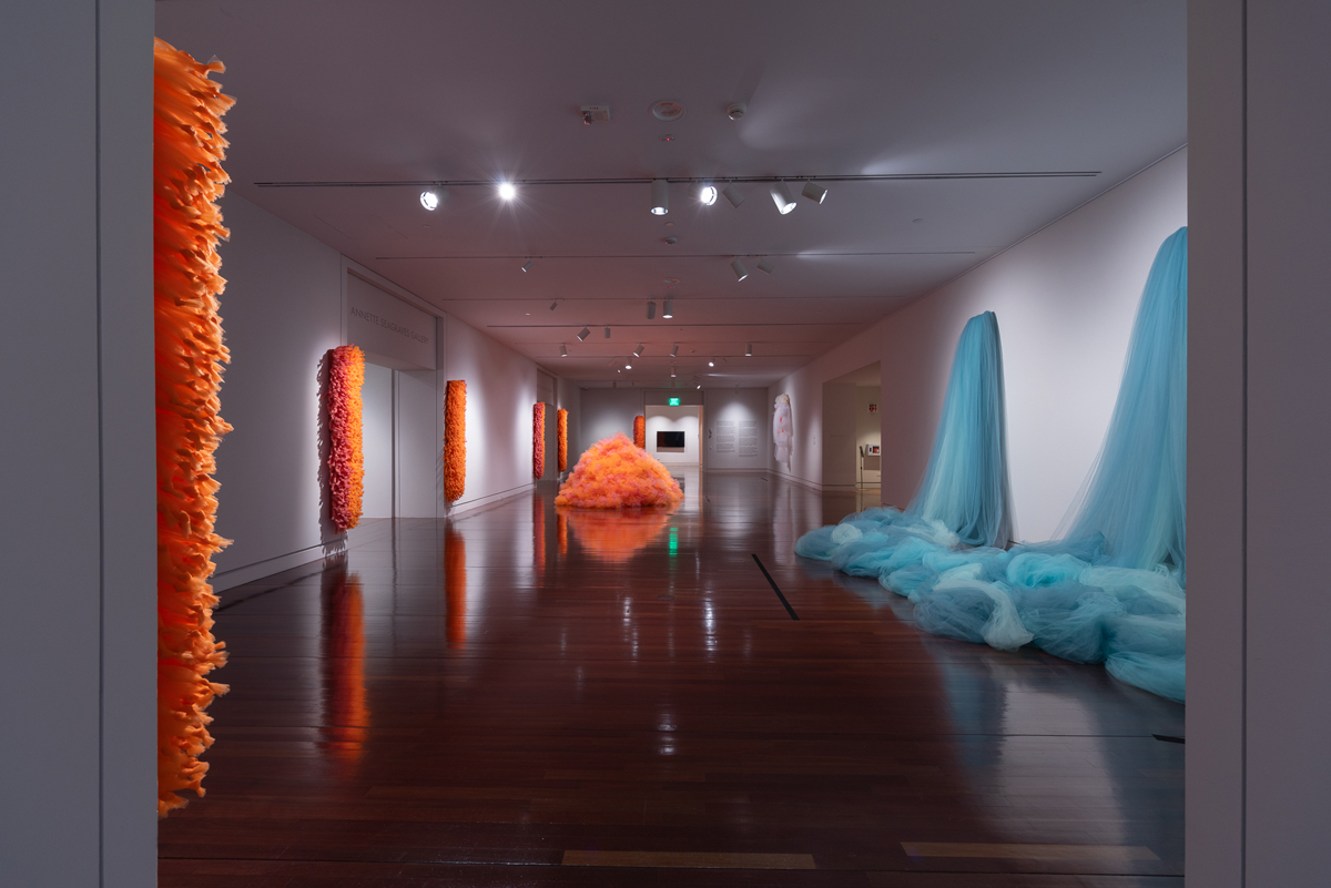 Installation view of a solo exhibition by Ana María Hernando at Colorado Springs Fine Arts Center.