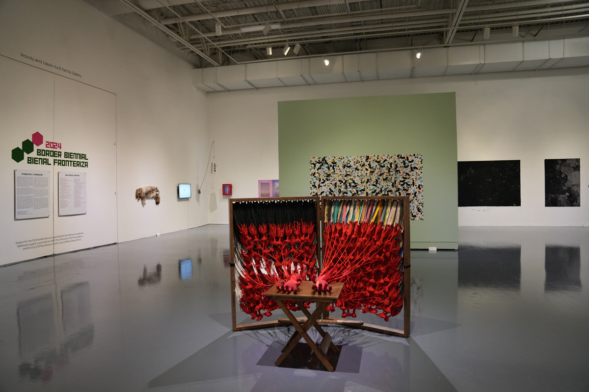 Installation view of the Border Biennial 2024 in El Paso, Texas.