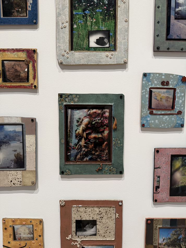 Wall sculptures by Erin Jane Nelson at the Whitney Museum of American Art.